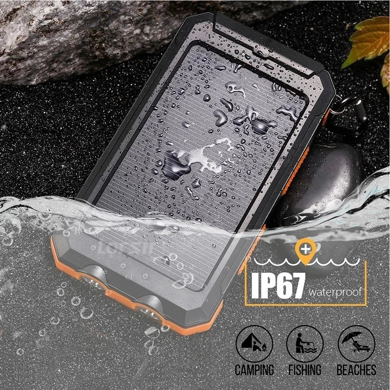 Super Powerful 20000mAh Waterproof Solar Power Bank